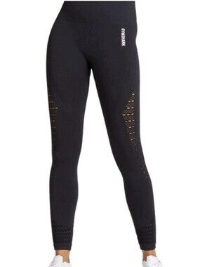Gymshark Energy+ Seamless Leggings Womens Small Black High Rise Cutout Workout